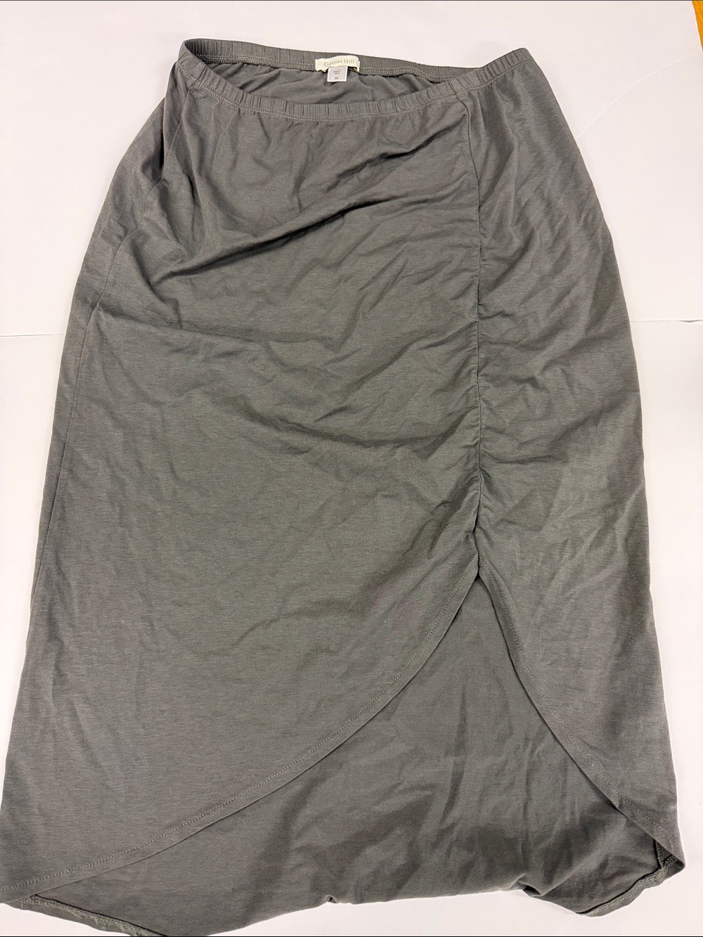 Garnet Hill Gray Tulip Hem Midi Skirt - Women's